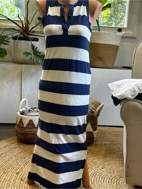 Gap Navy and White Striped Sleeveless casual   Maxi Dress